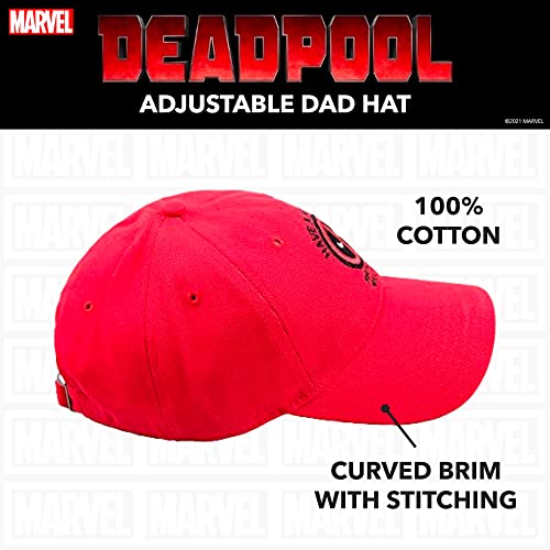 Concept One Marvel Deadpool Have A Nice Day Cotton Adjustable Baseball Hat With Curved Brim, Red, One Size #TOP4