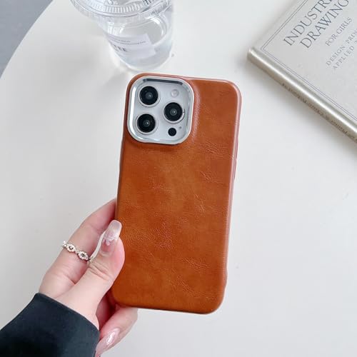 Coque de téléphone rétro en cuir texturé iPhone 16 15 14 antichoc