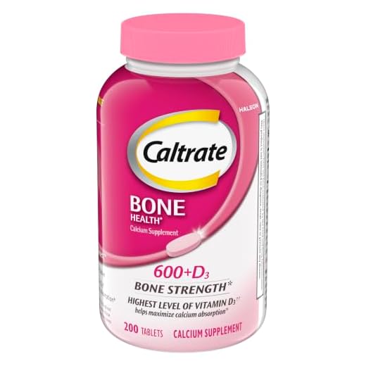 Caltrate 600 Plus D3 Vitamin D and Calcium Supplement Tablets, 200 Count