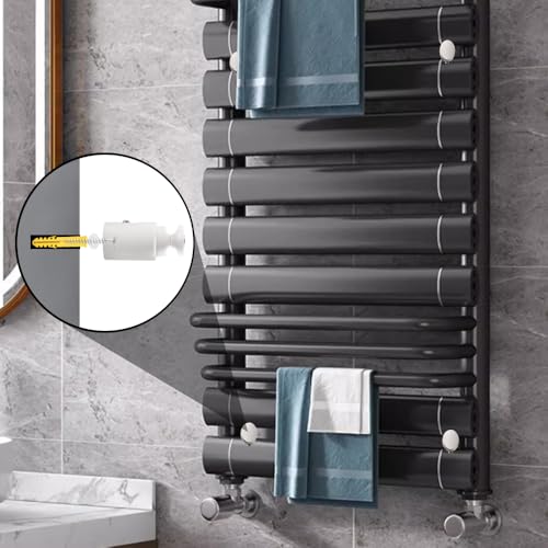 Tulov 6 Stück Heizkörper Halterung Set, ABS Heizkörper Montagehalterung, Badheizkörper Befestigung, für Badheizkörper Kompatibel mit Geraden und Gebogenen Badheizkörpern, Handtuchhalter Heizkörper