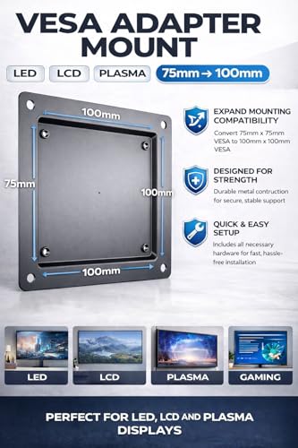Adaptateur VESA 75 100 plaque de conversion robuste pour moniteur plasma