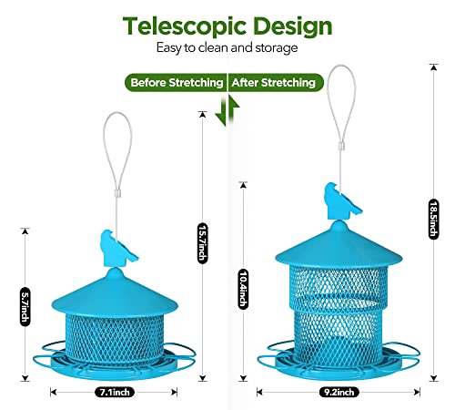 image for PELUOMOZ Bird Feeders for Wild Bird, Metal Squirrel Proof Bird Feeder 