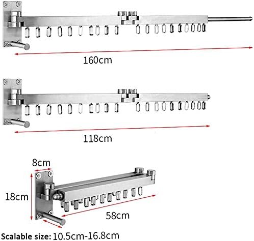 Miniatura 3 de Folding Clothes Hanger Holder, Stainless Steel Swivel Arm Hook Holder, Clothes Hanger System Drying Cabinet Storage Organizer Oil Rubbed Bronze Wall