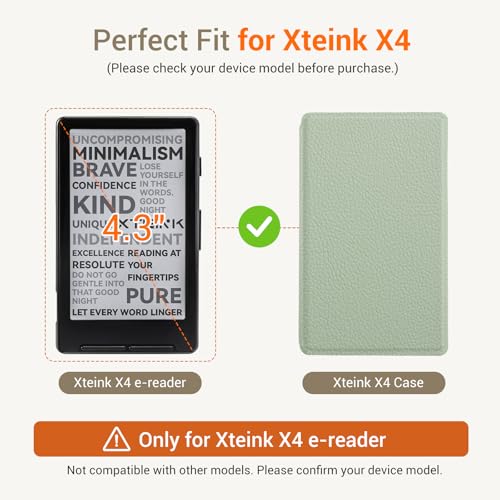 Image of CoBak Magnetic Case for XTEINK X4, Ultra-Lightweight Protective Cover for Xteink X4 E-Reader, Secure Magnetic Attachment(Sage Green)