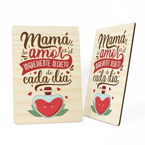 Dehome   Tarjeta Felicitación para Madres madera   Regalo Original Día de la Madre Cumpleaños   Tarjeta de felicitación con Diseño Sentimental para Mamá   Un Recuerdo para Toda la Vida (Madre)