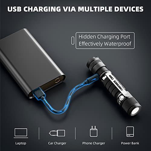 Balit Edc Rechargeable Keychain Flashlight, 220 Lumens Super Bright Tactical Pocket Mini Flash Light For Outdoor, Camping And Hiking, Black #TOP4