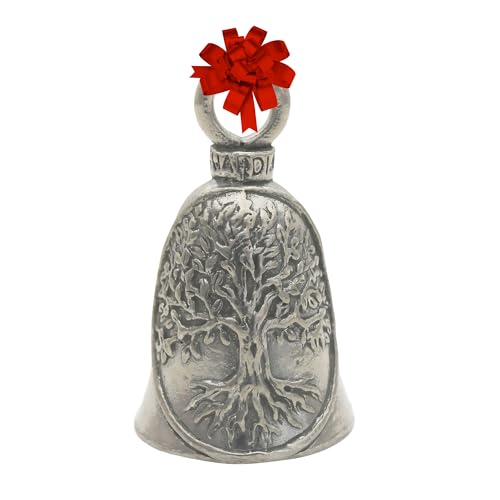 Guardian Bell Tree of Life Good Luck Bells w/Keyring & Black Velvet Gift Bag | Motorcycle Bell | Hiking Bear Warning | Lead-Free Pewter | Made in USA