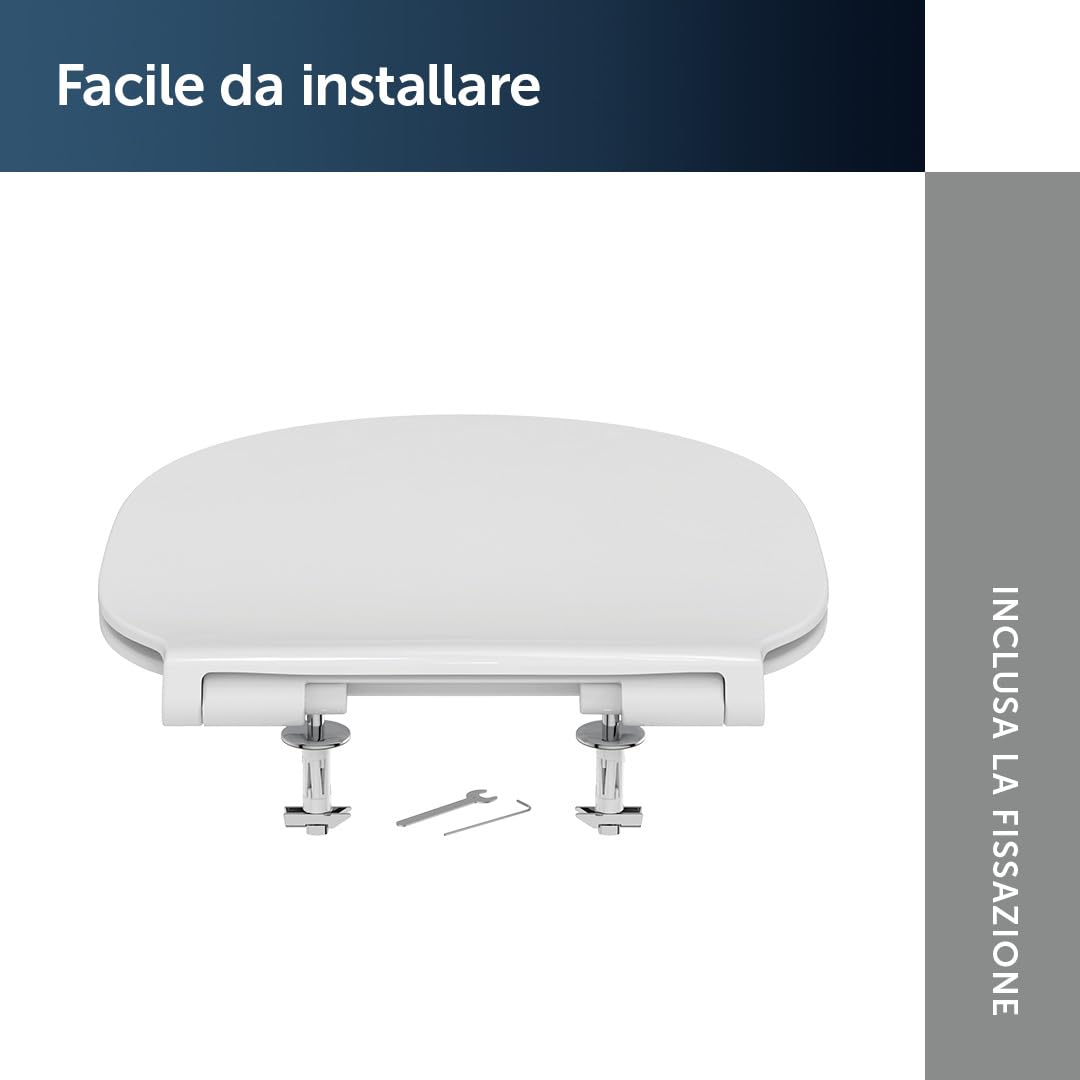 Ideal Standard Connect Air sedile per WC, sottile – Bianco (Alpin) | Sedile per WC con robuste cerniere in acciaio inossidabile, E036501