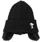 [アンシャポー] キッズ スヌーピー ウィンターニットキャップ 裏ボア 434-1013 ブラック