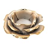 iplusmile Kerzenhalter Rosenform aus Langlebiger Keramik Kompakter Tischkerzenständer in Gold Dekorativer Wohn und Festtagsleuchter für Bankett und Hochzeit