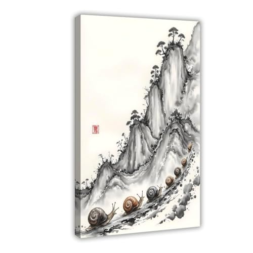 Toile défilé d'escargots 50x76 cm pour habiller un mur vide avec style
