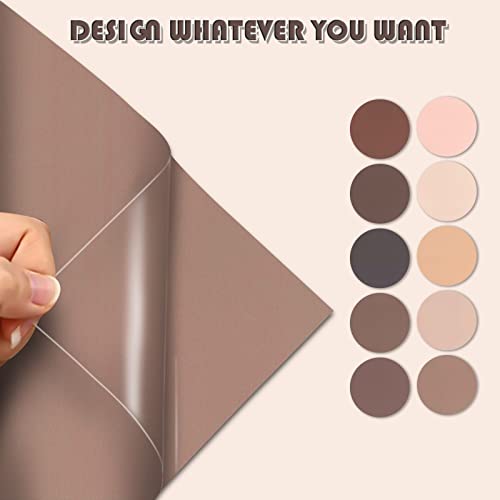 Image of Tintnut Skin Tone Heat Transfer Vinyl,10 Sheets 12x10in Iron on Vinyl | Neutral earthy tone PU HTV sheets,easy cut & weed,stretch washable,works with iron & heat press for handmade crafts