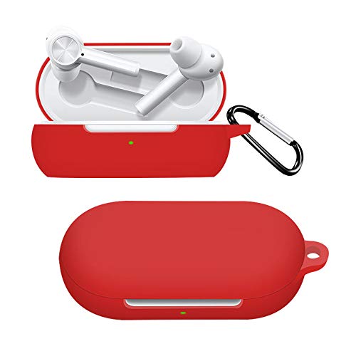 PROLET Full Protective Silicone OnePlus Buds Earbuds Z TWS Case Cover Anti Fall with Hook, Red