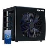 Albott 16,000 BTU Swimming Pool Heat Pump, Electric Pool Heater for Above Ground and Inground Pools, Heating for Pools up to 5,000 Gallons, Bluetooth Control, 110V–120V, Black