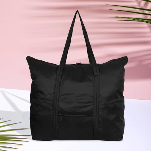 Image of Kuber Industries Clothes Storage Bag with Handle | Foldable Grocery Hand Bag | Pack of 2 | Black