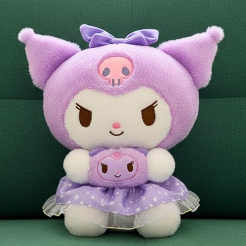Image of Tickles Cute Anime Doll Soft Stuffed Plush Cartoon Character Toy for Kids Boys & Girls Birthday Gift (Color: Purple & White Size: 25 cm)