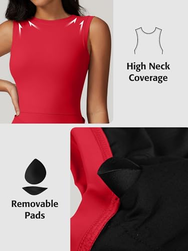ATTRACO Tennis Dress Golf Outfits for Women Sleeveless Side Slit Active Dress Workout Romper Dresses4