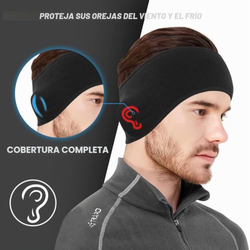 Miniatura 5 de Tagvo Diadema Ligera Para El Oído De Invierno, Diadema Para Oídos, Tejido Cálido, Cómodo, Acolchado Con Cobertura Completa, Extensible, Unisex, Para Adultos, Hombres, Mujeres, Deporte Diario