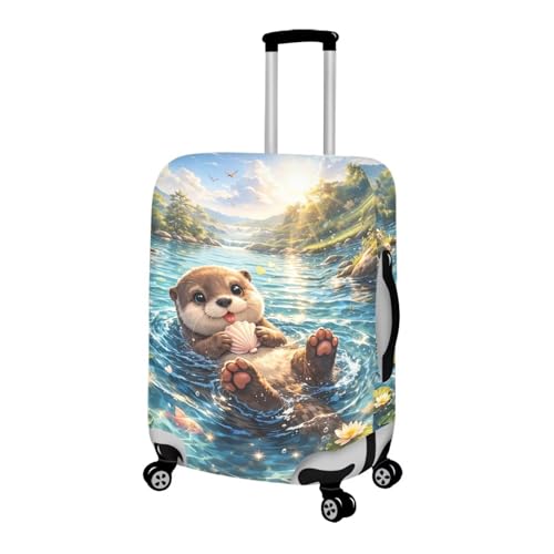 Image of Mumeson Otter Luggage Cover Protector Suitcase Cover Spandex Travel Luggage Cases Fit 18-32 Inch Washable Suitcase Protective