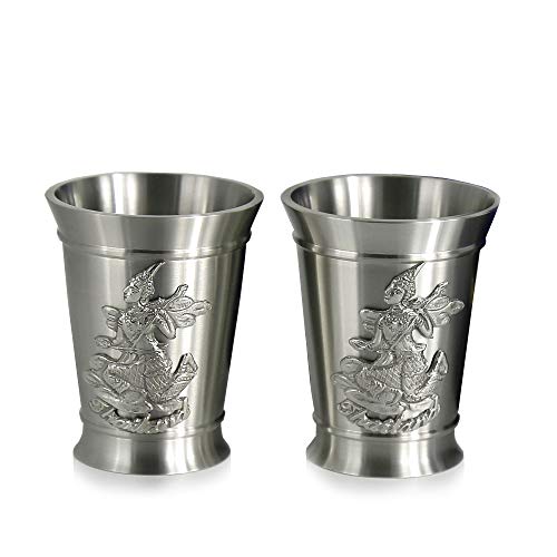 Oriental Pewter TBB04 Tasse à liqueur en étain pur 97% sans plomb Beau relief fait main en Thaïlande Cover