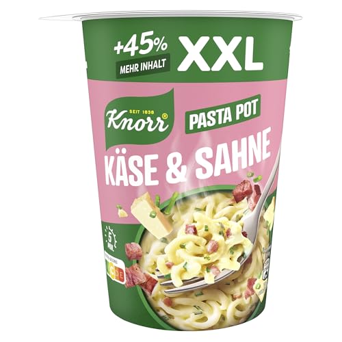 Knorr Pasta Pot Käse & Sahne XXL leckere Instant Nudeln fertig in nur 5 Minuten 8x 92 g