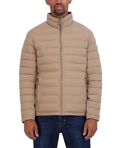 Image of Nautica Men's Reversible Quilted Puffer Jacket -Midweight Mechanical Stretch Winter Coat
