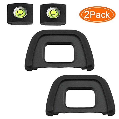 BTER Copa D750 Ocular Ocular Ojo Visor DK-23 Compatible para Nikon D7100 D7200 D7000 D600 D610, Tapa del Ocular y de la Burbuja del Nivel de Alcohol Tapa de la Zapata (2 + 2 Pack)