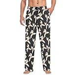ALAZA Men's Pajama Bottoms Karate Black Cotton Pajama Pants for Men with Pockets Lounge Pants Sleepwear, XXL