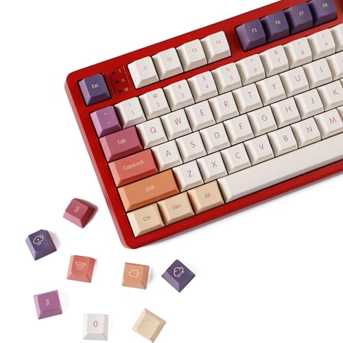 Image of YMDK 143 Smoke Cloud Keycaps Dye-Sub Thick PBT Cherry Profile Key caps for TKL 61 64 68 75 87 96 104 108 GMMK MX Mechanical Keyboard