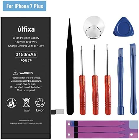 Ulfixa Battery Replacement for iPhone 7 Plus with Repair Tools Kit, IP 7P Replacement Battery Kits 3150 mAh New 0 Cycle Battery for IP 7 Plus Only