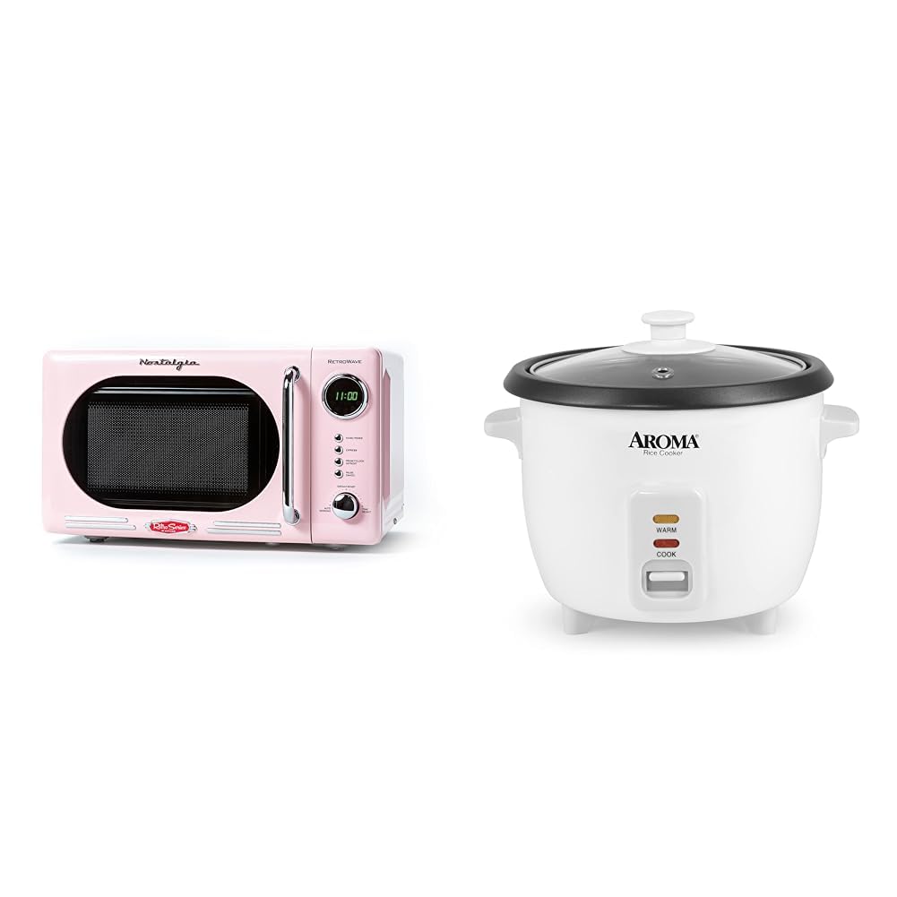 Nostalgia Retro Compact Countertop Microwave Oven - 0 7 Cu Ft - 700-Watts Aroma Housewares Aroma 6-cup cooked