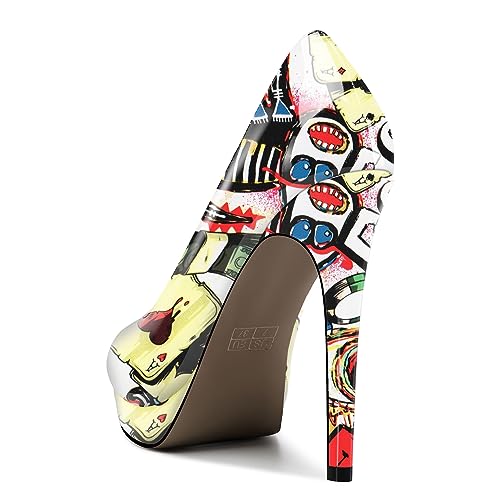 Image of Castamere Womens High Heels Platform Pumps Slip-on Stilettos 12CM Heel Office Dress Shoes