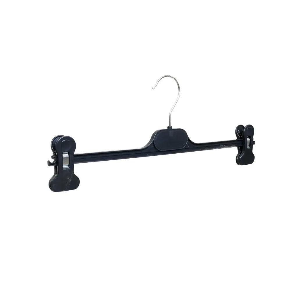 20 Stück Kleiderbügel mit schwarzen Kunststoffklammern, 34 cm, organisieren Sie Ihre Kleidungsstücke, Hosen und Röcke, Kleiderbügel mit Klammern, die Ordnung in Ihrem Kleiderschrank garantieren.