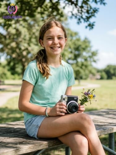 Image of WELAKEN Girls Soft T-Shirt with Curved Hem, Breathable Stretchy Rayon Crewneck Short Sleeve Tees, Kids Everyday Basic Top