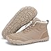FLARUT Mens Womens Barefoot Snow Boots Winter Warm Shoes Fur Lined Wide Toe Box Zero Drop Ankle Sneakers(Khaki,38)