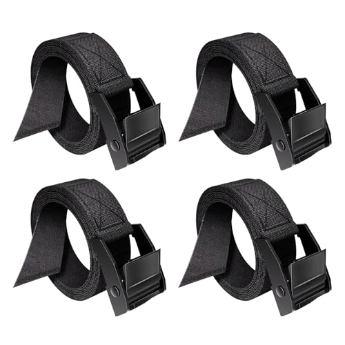 STAYGROW Lashing Straps with Buckles 0.75 x 48 Tie Down Straps Ratchet Adjustable Cam Buckle Pull Luggage Straps Cinch Strap for Packing Cargo Trucks Motorcycle Kayak Bike Rack Black 4 Pack