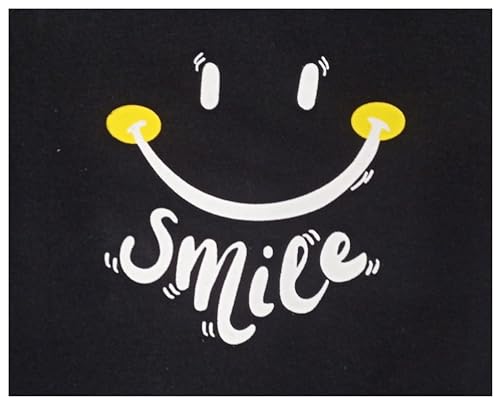 Image of 'Mom+Dad' - 'Smile' - 'D7' Text Printed Cotton Baby Black Clothing Sets /Tshirt-Shorts 3 different designs (Boys /Girls Born Baby to 6 Years) (0-3Months)