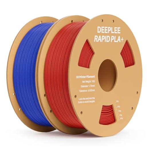 DEEPLEE Rapid PLA Plus Filament 1.75mm, High Speed 3D Printer Filament Up to 600mm/s, PLA+ Filament Dimensional Accuracy +/- 0.02 mm Fits Most FDM 3D Printer, Cardboard Spool 2 Pack 1kg Red & Blue