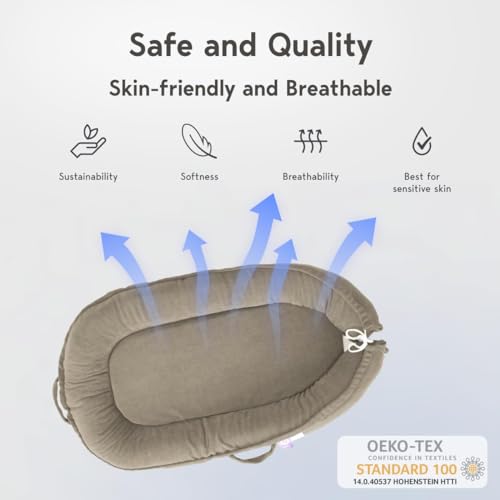 Image of Infant Lounger Cover, 100% Organic Cotton, Newborn Essentials, Baby Gifts | Cover Only (Fields of Rye Corduroy)