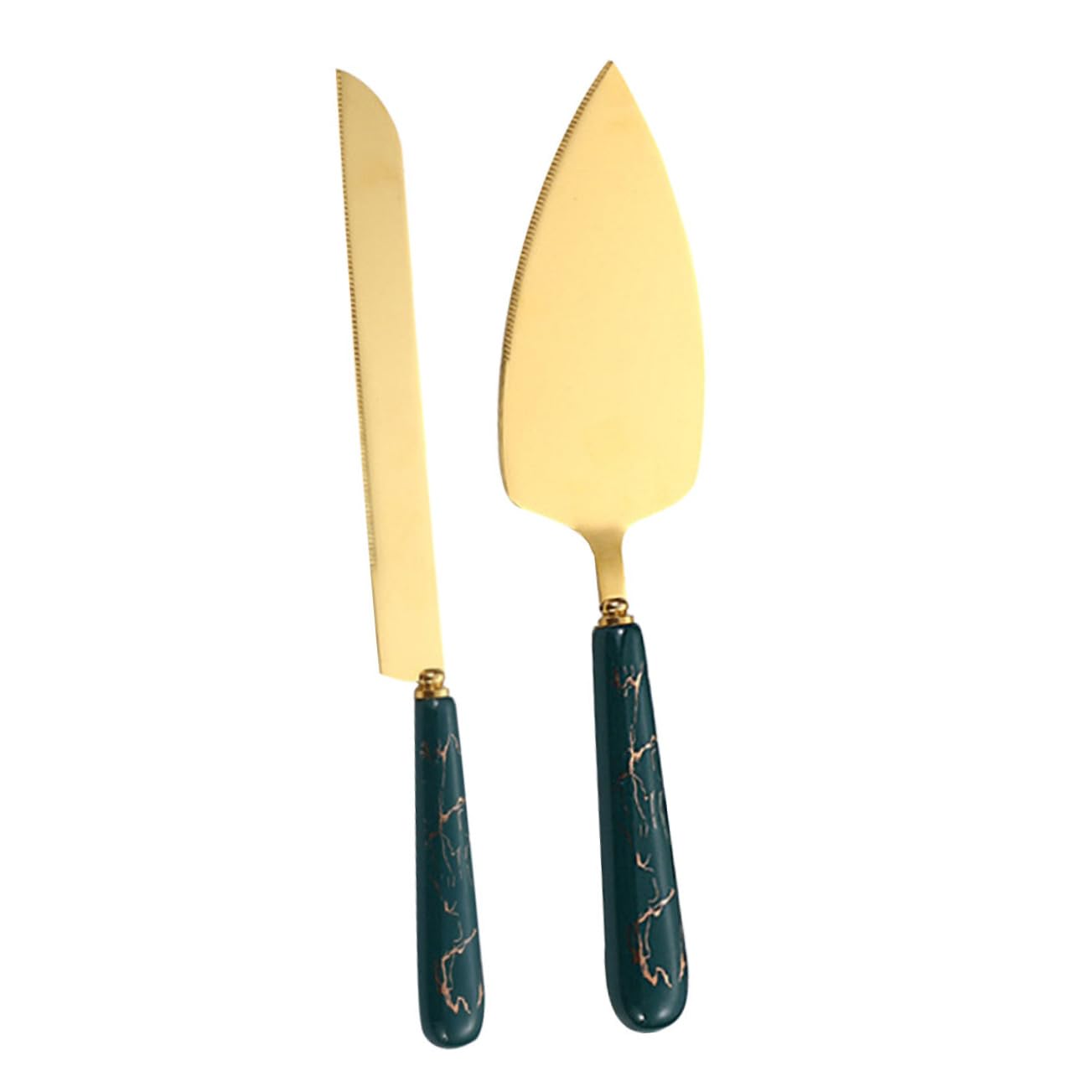 CONGARTENO 1 Set Cake Spatula Set Cake Cutter Cake Server Practical Tool Cake Baking Tool Decor Pie Cutter Food Turner Wedding Cake Cooking Spatula Cake Baking Spatula Stainless Steel Green