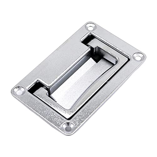 窓の取手、 1PCS 工業用ハンドル 亜鉛合金 埋め込み式折りたたみハンドル ツールボックス チェスト プルハンドル(Silver)