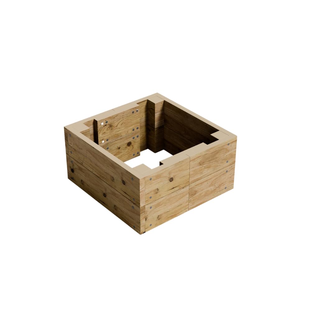 Conka Garden - Wooden Raised Bed Kit - Large Garden Planters for Vegetables, Herbs, Flowers – Start Growing Plants Earlier & Better - Durable & Resistant FSC Treated Timber 60cm L x 60cm W x 30cm H