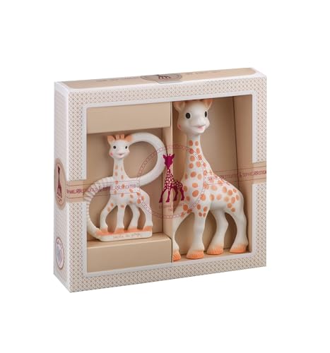 Sophie la Girafe - Coffret Cadeau Naissance Sophie la Girafe + Anneau de Dentition - Caoutchouc 100% naturel - Set d'activité pour enfant - Jouet d'éveil...
