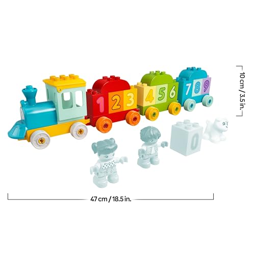 LEGO DUPLO Zahlenzug – Zählen Lernen – Spielzeug für Kleinkinder - Lernspielzeug für Kinder - Bunte Zahlenbausteine und 2 Spielfiguren – Kreatives Geschenk für Jungen & Mädchen ab 1 Jahr - 10954