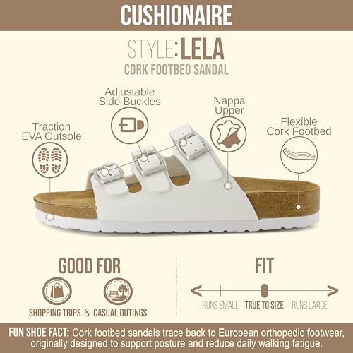 Image of CUSHIONAIRE Women's Lela Cork footbed Sandal with +Comfort