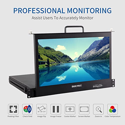 Image of 17.3 Inch SDI Rack Mount Monitor SC173-HSD-56 1RU Pull Out Production Monitor Full HD 1920x1080 3G-SDI HDMI