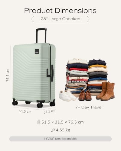 Image of Coolife Luggage, Lightweight PC Hardside Suitcase, Checked-Large 28-Inch | Dual Spinner Wheels, TSA-Approved Lock, Upgraded PC Hardshell, Large-Capacity Checked Luggage, Durable Travel Suitcase