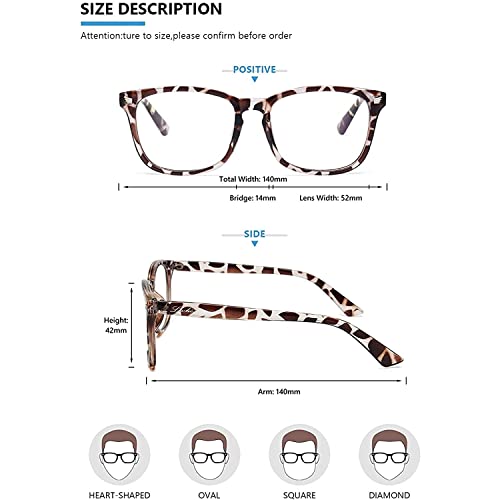 Image of Dervin Blue Light Blocking Glasses Gaming Filter Transparent Square Eyeglasses for Eye Protection Men Women, Computer /Tablet /Laptop /Mobile /TV, Anti-blue & Anti eyestrain