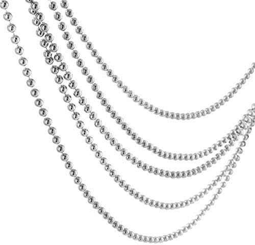 Miniatura 8 de Guirnalda de cuentas brillantes de 31 pies para árbol de Navidad, San Valentín, exhibición, boda, disfraz, decoración de bricolaje (Plata-31 pies)