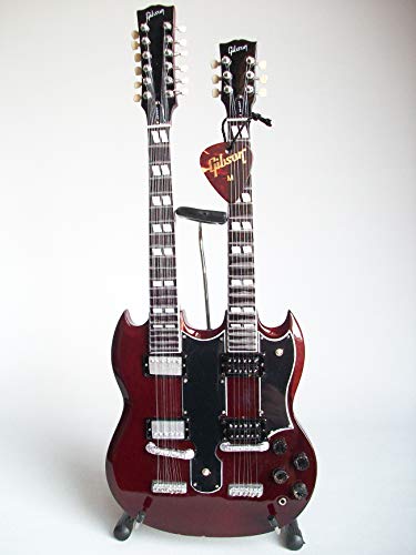 Guitare miniature Gibson SG doule manche – Axe Heaven - Les Beatles, Paul McCartney, John Lennon, RIngo Starr, George Harrison Guitare miniature Gibson SG doule manche - Axe Heaven